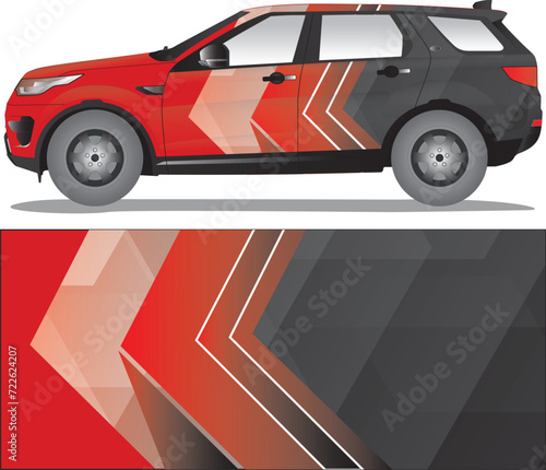 Car wrap decal vector illustration
