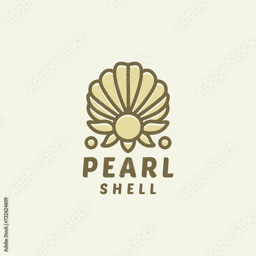 Pearl Shell Luxury Jewelry Vector Logo Design illustration