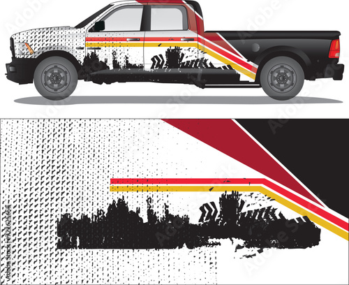 Car wrap decal vector illustration