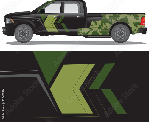 Car wrap decal vector illustration