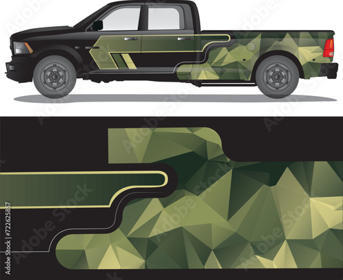 Car wrap decal vector illustration