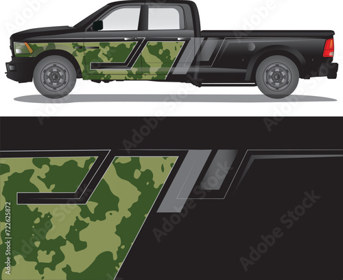 Car wrap decal vector illustration