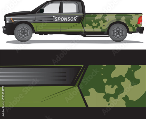 Car wrap decal vector illustration