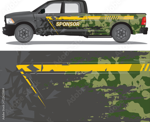 Car wrap decal vector illustration