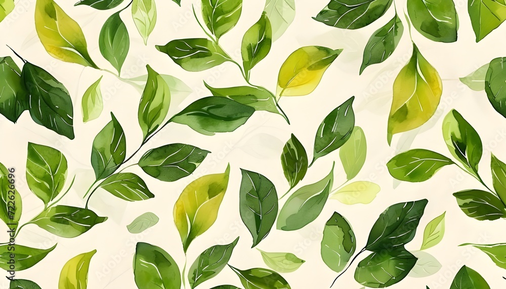 watercolor green leaves seamless pattern watercolor green leaves seamless pattern