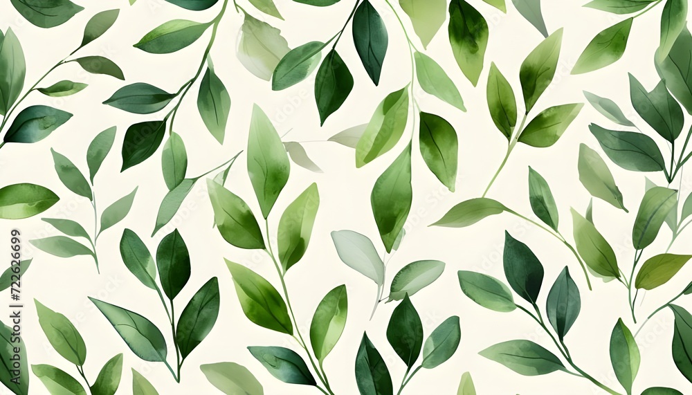 watercolor green leaves seamless pattern watercolor green leaves seamless pattern