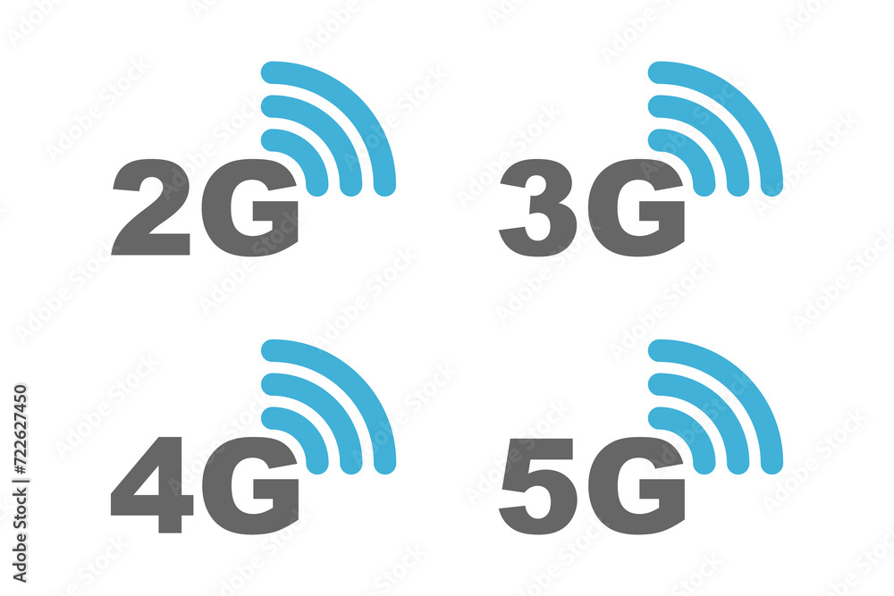 vector set of internet or network connections, 2g, 3g, 4g, 5g vector set of internet or network connections, 2g, 3g, 4g, 5g