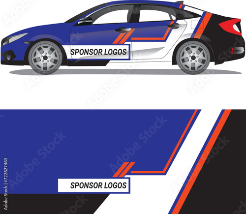Car wrap decal vector illustration