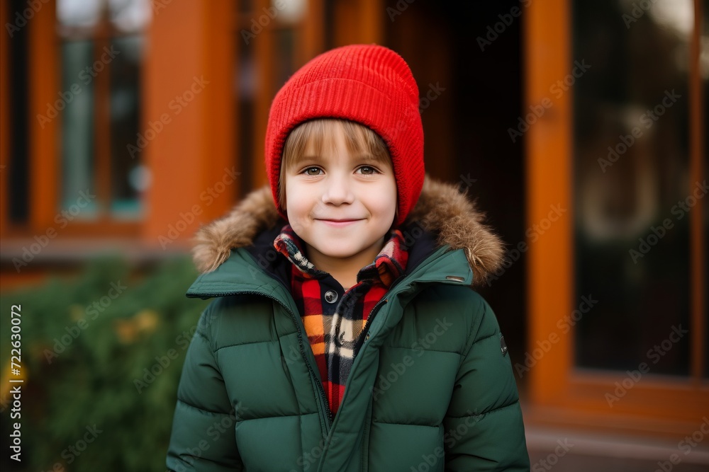 Outdoor portrait of a cute little boy wearing warm winter clothes. Outdoor portrait of a cute little boy wearing warm winter clothes.