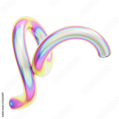 3d rendering hologram geometric line spiral curve