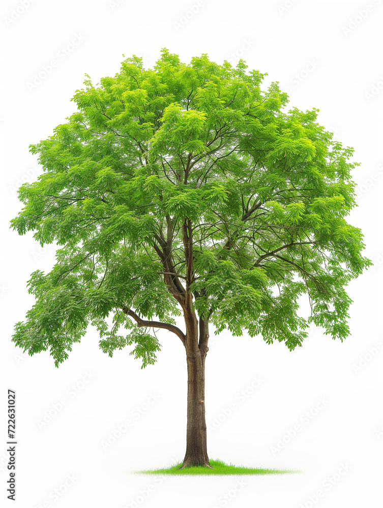 Healthy Tree Full of Green Leaves on Isolated White Background Healthy Tree Full of Green Leaves on Isolated White Background