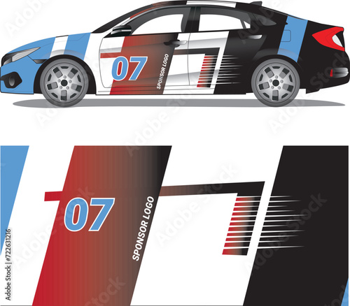 Car wrap decal vector illustration