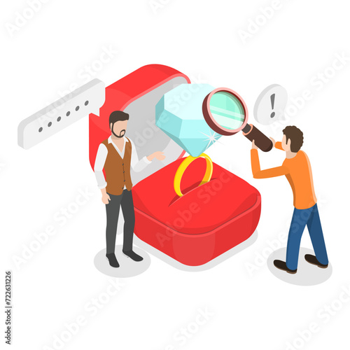 3D Isometric Flat Vector Illustration of Pawnshop, Pawn Shop Loan. Item 1