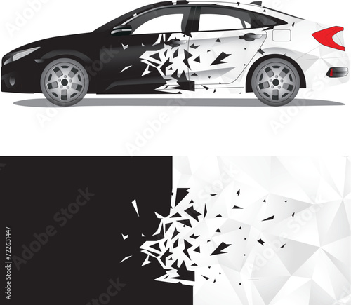 Car wrap decal vector illustration