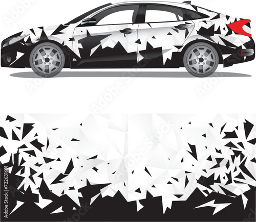 Car wrap decal vector illustration