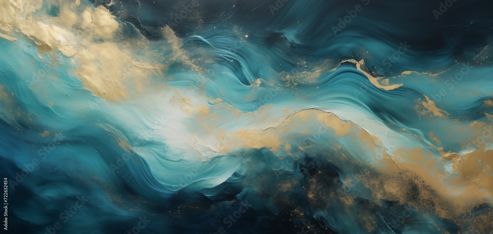 Ocean in rich blue and gold, abstract marbled wallpaper or background 003 Ocean in rich blue and gold, abstract marbled wallpaper or background 003