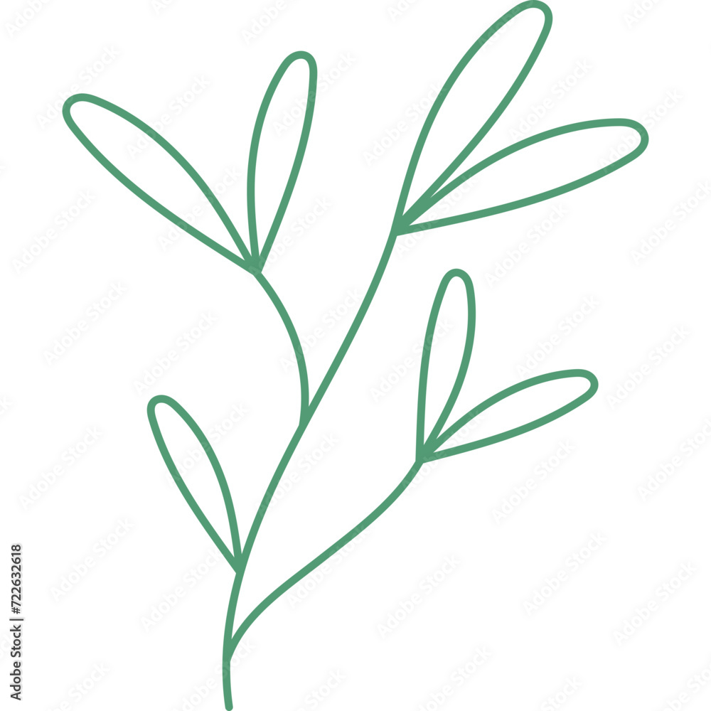 Obraz premium Line Floral Leaf Shape