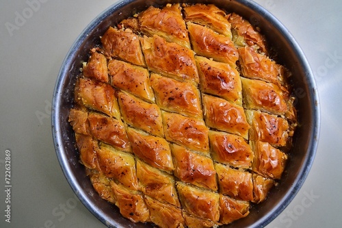 Turkish Dessert Baklava closed up