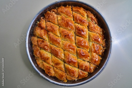 Turkish Dessert Baklava closed up