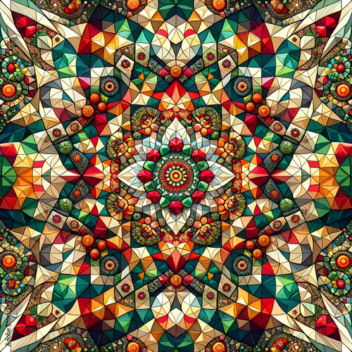 Hyperbolic Flower Mandala like Seamless pattern Maximalist Colorful Floral Psychedelic, Wallpaper Background