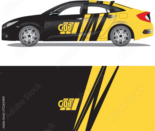Car wrap decal vector illustration
