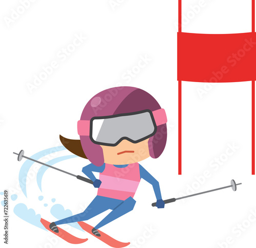 女子アルペンスキーのイメージイラスト