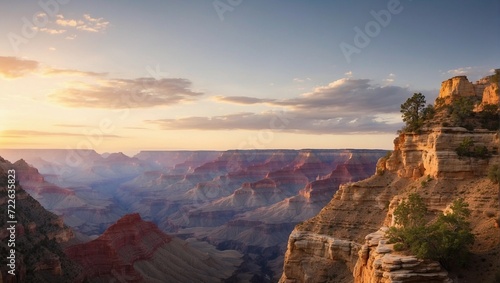 Picture the awe-inspiring majesty of the Grand Canyon at sunrise photo