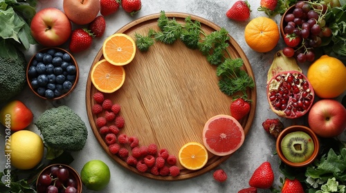 frutas em tabua  photo