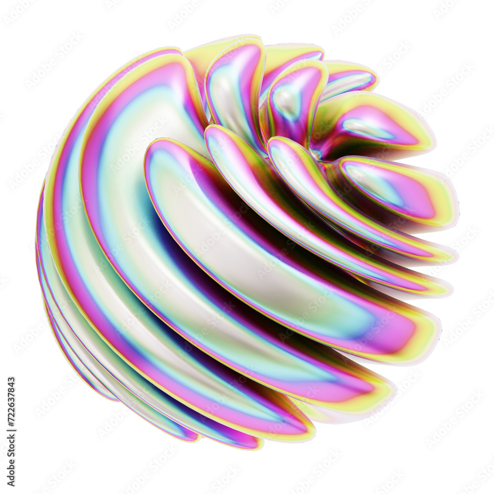 3d rendering hologram geometric curly sphere