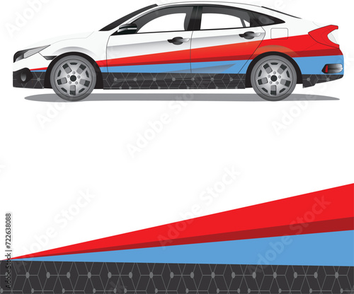 Car wrap decal vector illustration