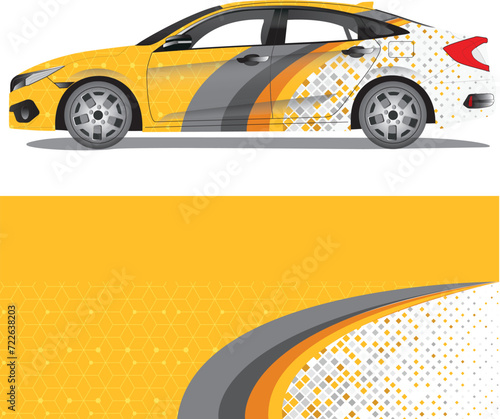 Car wrap decal vector illustration