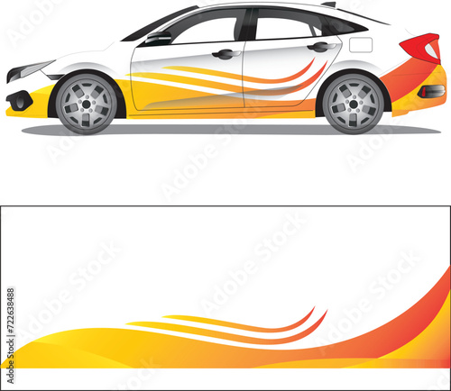 Car wrap decal vector illustration