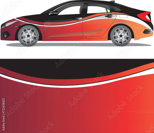 Car wrap decal vector illustration