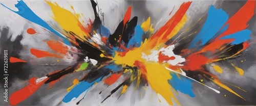 A abstract expressionism style with bold abstract paint color splash  
