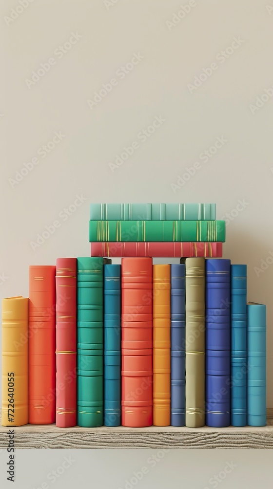 3D render of colorful books collection 3D render of colorful books collection