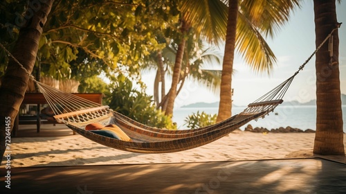 An image of a hammock hanging in the villa.