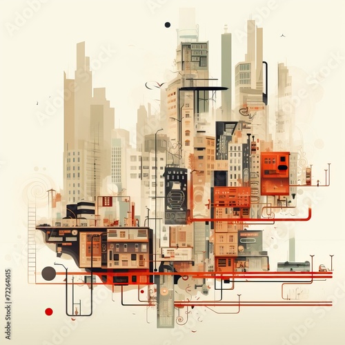 A futeristic City Graphic Resources Minimalistic Graph photo