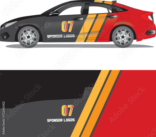 Car wrap decal vector illustration
