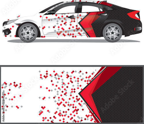 Car wrap decal vector illustration