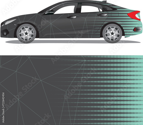 Car wrap decal vector illustration