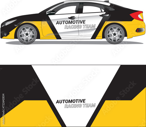 Car wrap decal vector illustration