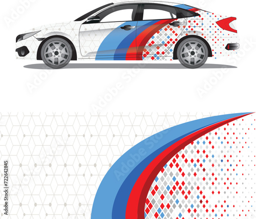 Car wrap decal vector illustration