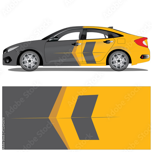 Car wrap decal vector illustration (ID: 722642878)