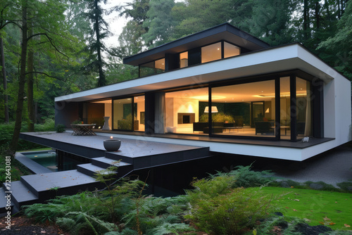 a minimalist modern house in nature © Kien