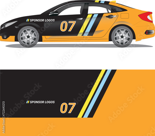 Car wrap decal vector illustration