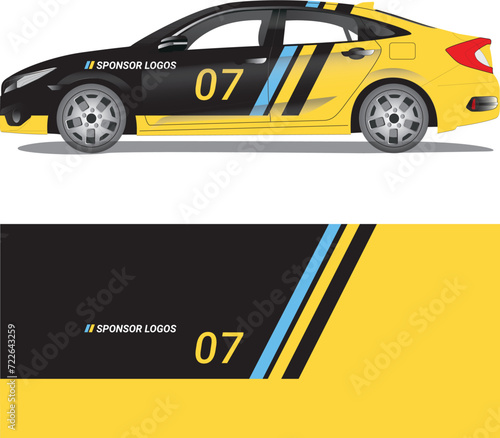 Car wrap decal vector illustration