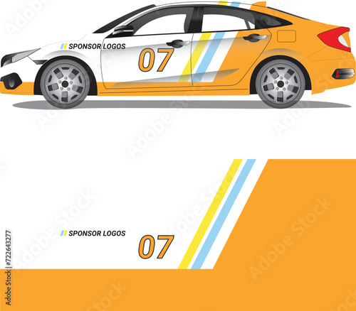 Car wrap decal vector illustration