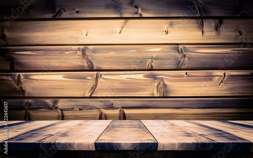 Rustic empty wooden table. 