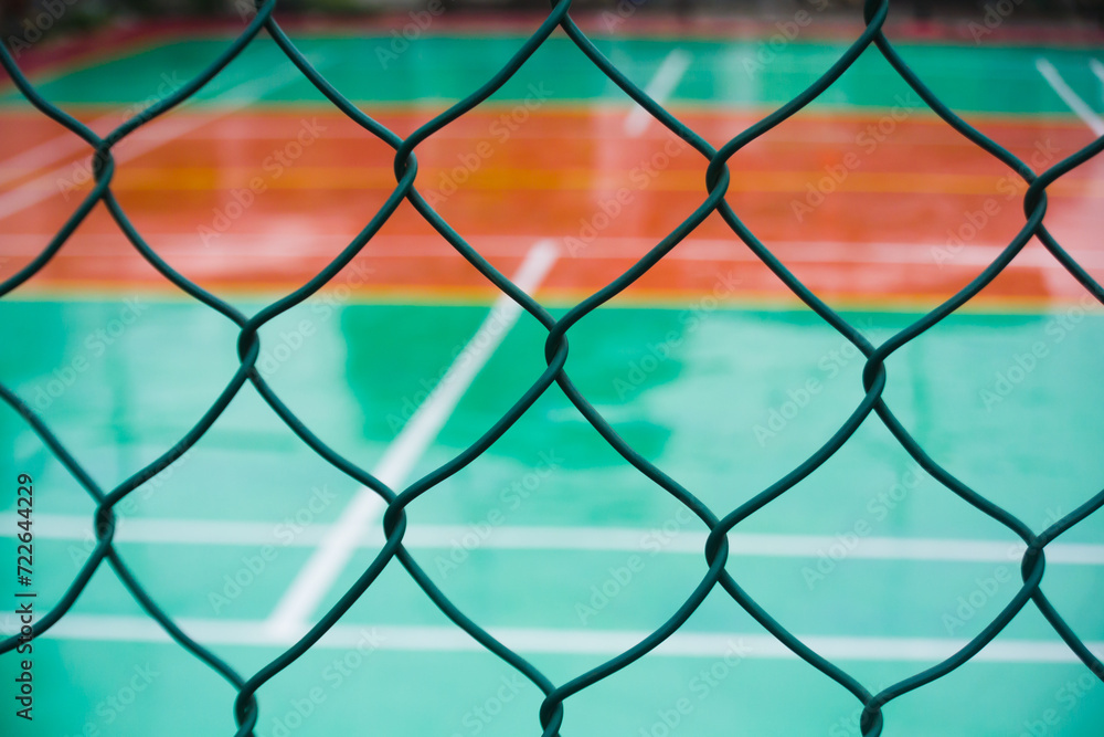 Fototapeta premium Iron net on a volleyball court