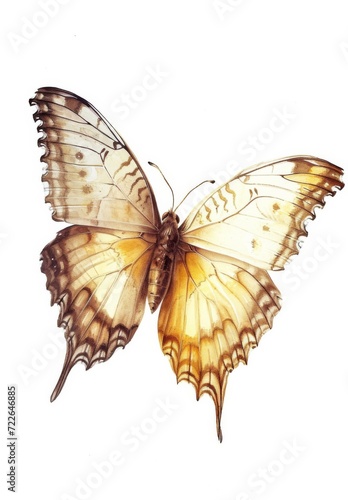 Butterfly with realistic wing details on a clean white background © InfiniteStudio